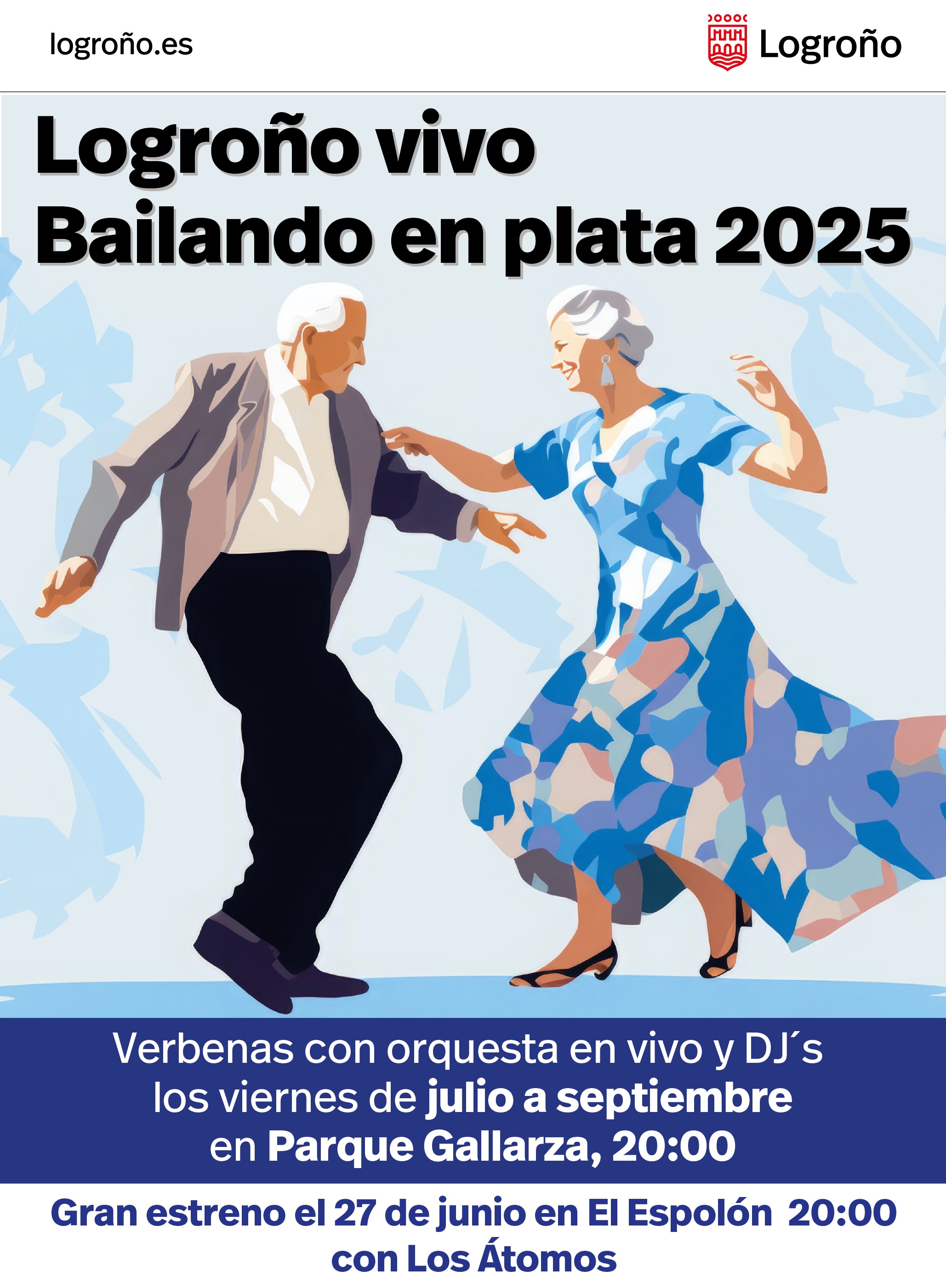 Cartel bailando en plata